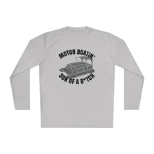 Load image into Gallery viewer, Motor Boatin' Son of a B*tch Funny Credit Card Captain Long Sleeve Tee
