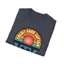 Load image into Gallery viewer, Sunset Under The Bridge Pontoon Dispensor Official Credit Card Captain Softstyle T-Shirt