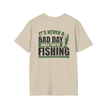 Load image into Gallery viewer, It's Never a Bad Day When You're Fishing Bass Design Official CCC Softstyle T-Shirt