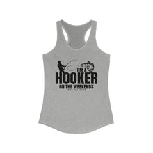 Load image into Gallery viewer, I'm a Hooker on the Weekends Redfish Design Funny Credit Card Captain Women's Racerback Tanktop