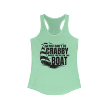 Load image into Gallery viewer, You Can't Be Crabby on The Boat Credit Card Captain Women's Racerback Tank