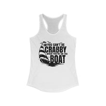 Load image into Gallery viewer, You Can't Be Crabby on The Boat Credit Card Captain Women's Racerback Tank