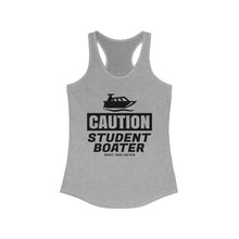 Load image into Gallery viewer, CAUTION! Student Boater! Official Credit Card Captain Funny Women's Racerback Tank