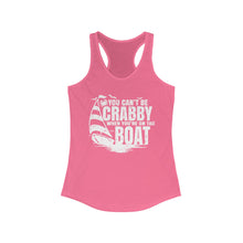 Load image into Gallery viewer, You Can't Be Crabby on The Boat Credit Card Captain Women's Racerback Tank