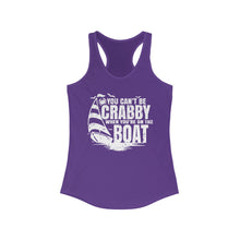 Load image into Gallery viewer, You Can't Be Crabby on The Boat Credit Card Captain Women's Racerback Tank