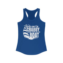 Load image into Gallery viewer, You Can't Be Crabby on The Boat Credit Card Captain Women's Racerback Tank