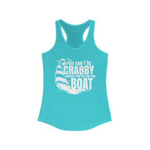 Load image into Gallery viewer, You Can't Be Crabby on The Boat Credit Card Captain Women's Racerback Tank