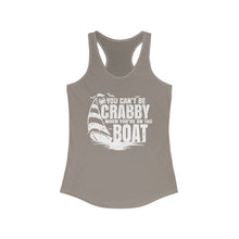 Load image into Gallery viewer, You Can't Be Crabby on The Boat Credit Card Captain Women's Racerback Tank