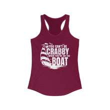 Load image into Gallery viewer, You Can't Be Crabby on The Boat Credit Card Captain Women's Racerback Tank