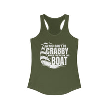 Load image into Gallery viewer, You Can't Be Crabby on The Boat Credit Card Captain Women's Racerback Tank