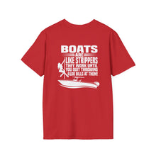 Load image into Gallery viewer, Boats Are Like Strippers Funny Official Credit Card Captain- T-Top Design Softstyle T-Shirt