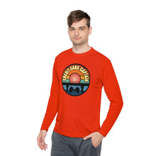Load image into Gallery viewer, Sunset Under The Bridge Pontoon Dispensor Official Credit Card Captain Long Sleeve Tee
