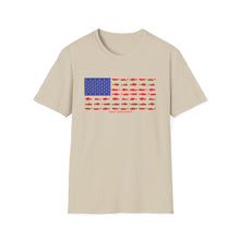Load image into Gallery viewer, American Flag Fishing Softstyle T-Shirt