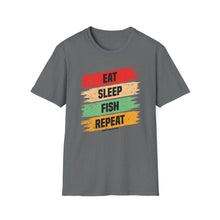 Load image into Gallery viewer, Eat, Sleep, Fish, Repeat Official Credit Card Captain Softstyle T-Shirt