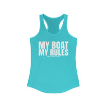 Load image into Gallery viewer, My Boat My Rules Official Credit Card Captain Funny Women's Racerback Tank