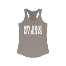 Load image into Gallery viewer, My Boat My Rules Official Credit Card Captain Funny Women's Racerback Tank