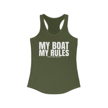 Load image into Gallery viewer, My Boat My Rules Official Credit Card Captain Funny Women's Racerback Tank