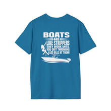 Load image into Gallery viewer, Boats Are Like Strippers Funny Official Credit Card Captain- T-Top Design Softstyle T-Shirt