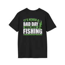 Load image into Gallery viewer, It's Never a Bad Day When You're Fishing Bass Design Official CCC Softstyle T-Shirt