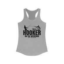 Load image into Gallery viewer, I'm a Hooker on the Weekends Marlin Design Funny Credit Card Captain Women's Racerback Tanktop