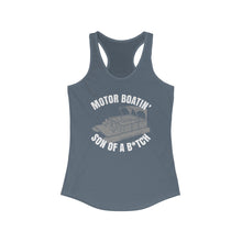 Load image into Gallery viewer, Motor Boatin' Son of a B*tch Funny Credit Card Captain Women's Racerback Tank