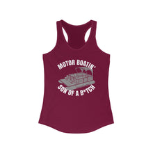 Load image into Gallery viewer, Motor Boatin' Son of a B*tch Funny Credit Card Captain Women's Racerback Tank