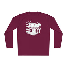 Load image into Gallery viewer, You Can't Be Crabby on The Boat Credit Card Captain Long Sleeve Tee