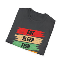 Load image into Gallery viewer, Eat, Sleep, Fish, Repeat Official Credit Card Captain Softstyle T-Shirt
