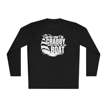 Load image into Gallery viewer, You Can't Be Crabby on The Boat Credit Card Captain Long Sleeve Tee