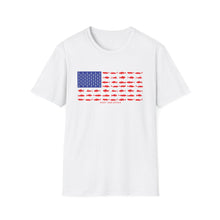 Load image into Gallery viewer, American Flag Fishing Softstyle T-Shirt