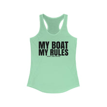 Load image into Gallery viewer, My Boat My Rules Official Credit Card Captain Funny Women's Racerback Tank