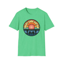 Load image into Gallery viewer, Sunset Under The Bridge Pontoon Dispensor Official Credit Card Captain Softstyle T-Shirt