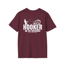 Load image into Gallery viewer, I'm a Hooker on the Weekends Redfish Design Funny Credit Card Captain Softstyle T-Shirt