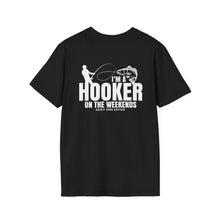 Load image into Gallery viewer, I'm a Hooker on the Weekends Redfish Design Funny Credit Card Captain Softstyle T-Shirt
