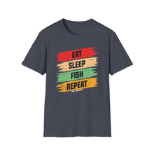 Load image into Gallery viewer, Eat, Sleep, Fish, Repeat Official Credit Card Captain Softstyle T-Shirt