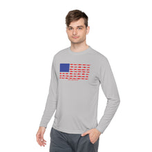 Load image into Gallery viewer, American Flag Fishing Long Sleeve Tee