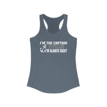 Load image into Gallery viewer, I'm the Captain, I'm Always Right Funny Official Credit Card Captain Women's Racerback Tank