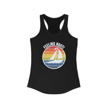 Load image into Gallery viewer, Feeling Nauti Sailboat Official Credit Card Captain Women's Racerback Tank