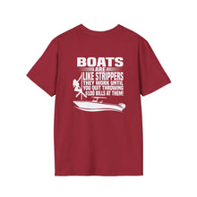 Load image into Gallery viewer, Boats Are Like Strippers Funny Official Credit Card Captain- T-Top Design Softstyle T-Shirt