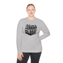Load image into Gallery viewer, You Can't Be Crabby on The Boat Credit Card Captain Long Sleeve Tee