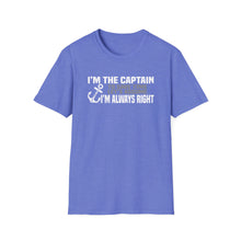 Load image into Gallery viewer, I'm the Captain, I'm Always Right Funny Official Credit Card Captain Softstyle T-Shirt