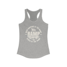 Load image into Gallery viewer, What Happens at the Ramp Stays at the Ramp Official CCC Funny Women's Ideal Racerback Tank