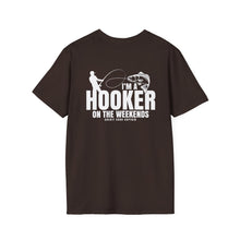 Load image into Gallery viewer, I'm a Hooker on the Weekends Redfish Design Funny Credit Card Captain Softstyle T-Shirt