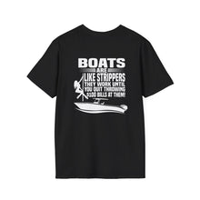 Load image into Gallery viewer, Boats Are Like Strippers Funny Official Credit Card Captain- T-Top Design Softstyle T-Shirt