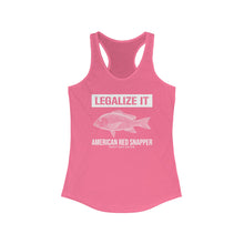 Load image into Gallery viewer, Legalize It American Red Snapper Official Credit Card Captain Women's Racerback Tank