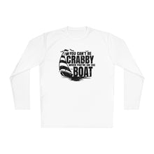 Load image into Gallery viewer, You Can't Be Crabby on The Boat Credit Card Captain Long Sleeve Tee