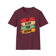 Load image into Gallery viewer, Eat, Sleep, Fish, Repeat Official Credit Card Captain Softstyle T-Shirt