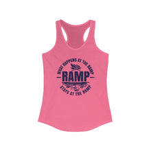 Load image into Gallery viewer, What Happens at the Ramp Stays at the Ramp Official CCC Funny Women's Ideal Racerback Tank
