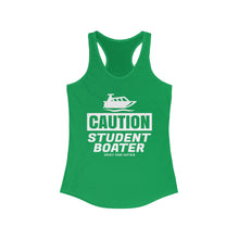 Load image into Gallery viewer, CAUTION! Student Boater! Official Credit Card Captain Funny Women's Racerback Tank