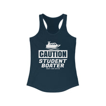 Load image into Gallery viewer, CAUTION! Student Boater! Official Credit Card Captain Funny Women's Racerback Tank